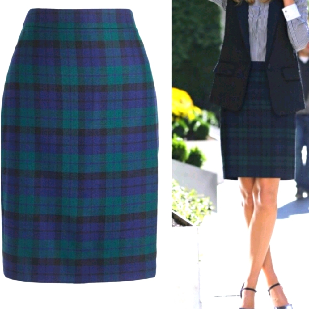 J. Crew tartan pencil skirt